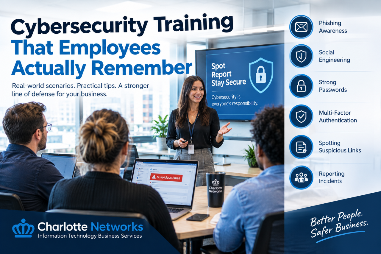 Employee cybersecurity training and phishing awareness for a small business